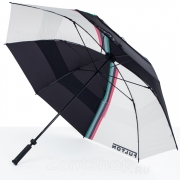 Большой зонт трость гольфер Fulton S919 4258 Черно-белый Полоса двойной