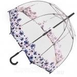 Зонт трость женский прозрачный Fulton L042 3727 Цветы