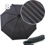 Зонт Три Слона M-8801 (6889) Черный, Полоса серая голубая