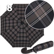 Зонт Три Слона 501E (M-8851) 11186 Черный (серая коричневая полоса) клетка, мужской
