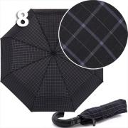 Зонт Три Слона M-8851 6948 Черный синяя клетка, мужской