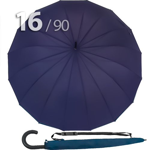 Зонт трость Ame Yoke L90-16 (02) Синий (очень большой купол, чехол на лямке, 16--спиц)