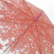 Зонт трость женский прозрачный Nex 21511 (17325) Цветочная россыпь Розовый