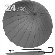 Зонт трость Ame Yoke L90-24 (03) Серый (супер большой купол, чехол на лямке, 24-спицы)