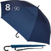 Зонт трость Ame Yoke L90-STORM (02) Синий, очень большой купол, воздушный клапан, чехол на лямке
