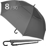 Зонт трость Ame Yoke L90-STORM (03) Серый, очень большой купол, воздушный клапан, чехол на лямке